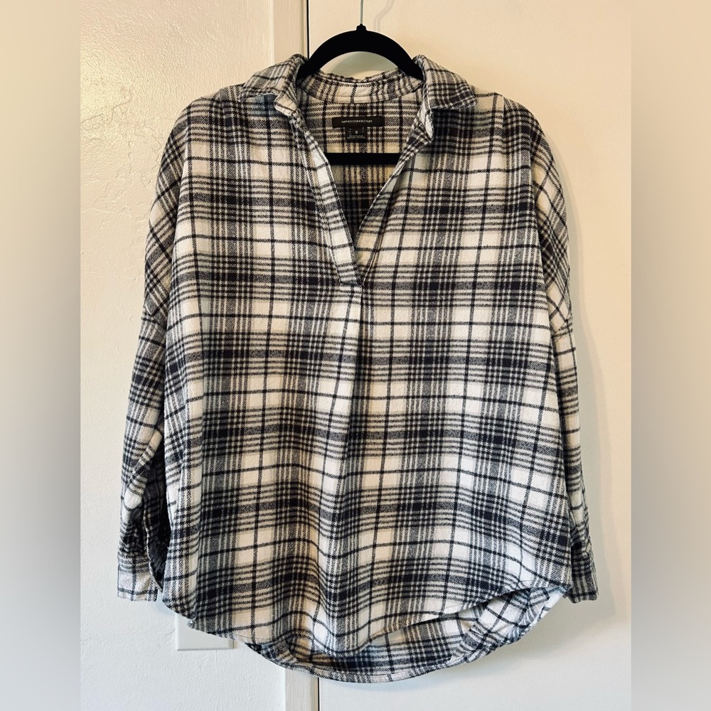French Connection Women’s Size S Rhodes Flannel Popover Top